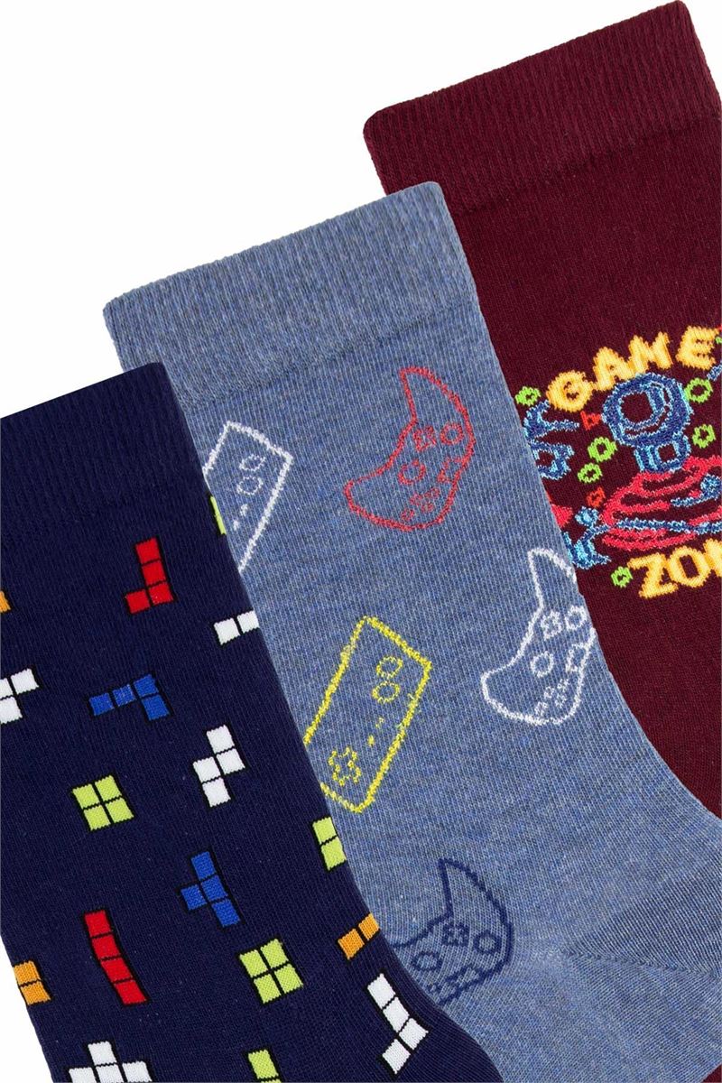 BROSS TETRIS THEMED TEENAGE + MENS SOCKS ( MODEL-7) ASORTY