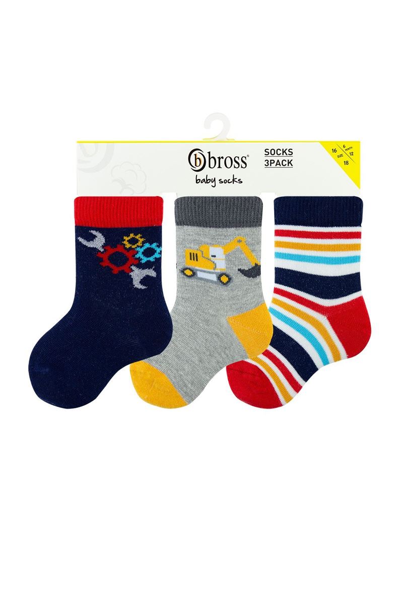 BROSS TRUCK PATTERN BABY BOY SOCKET SOCKS ASORTY