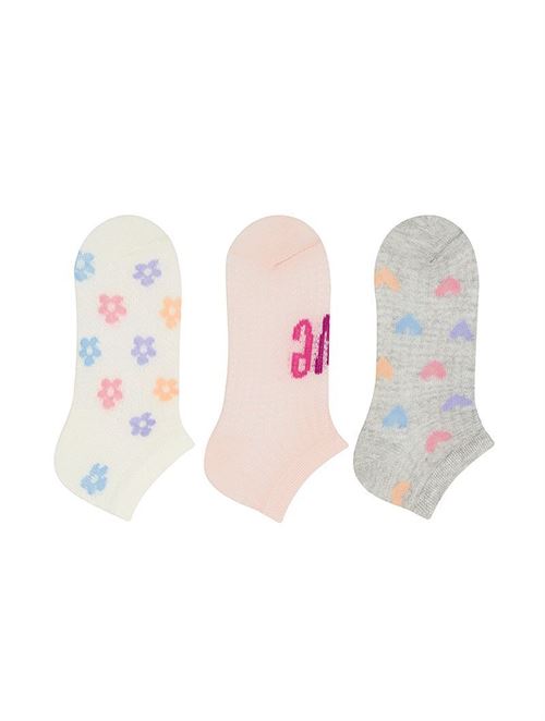 3 Pack Heart Patterned  Baby Girl  Shaftless Socks 12