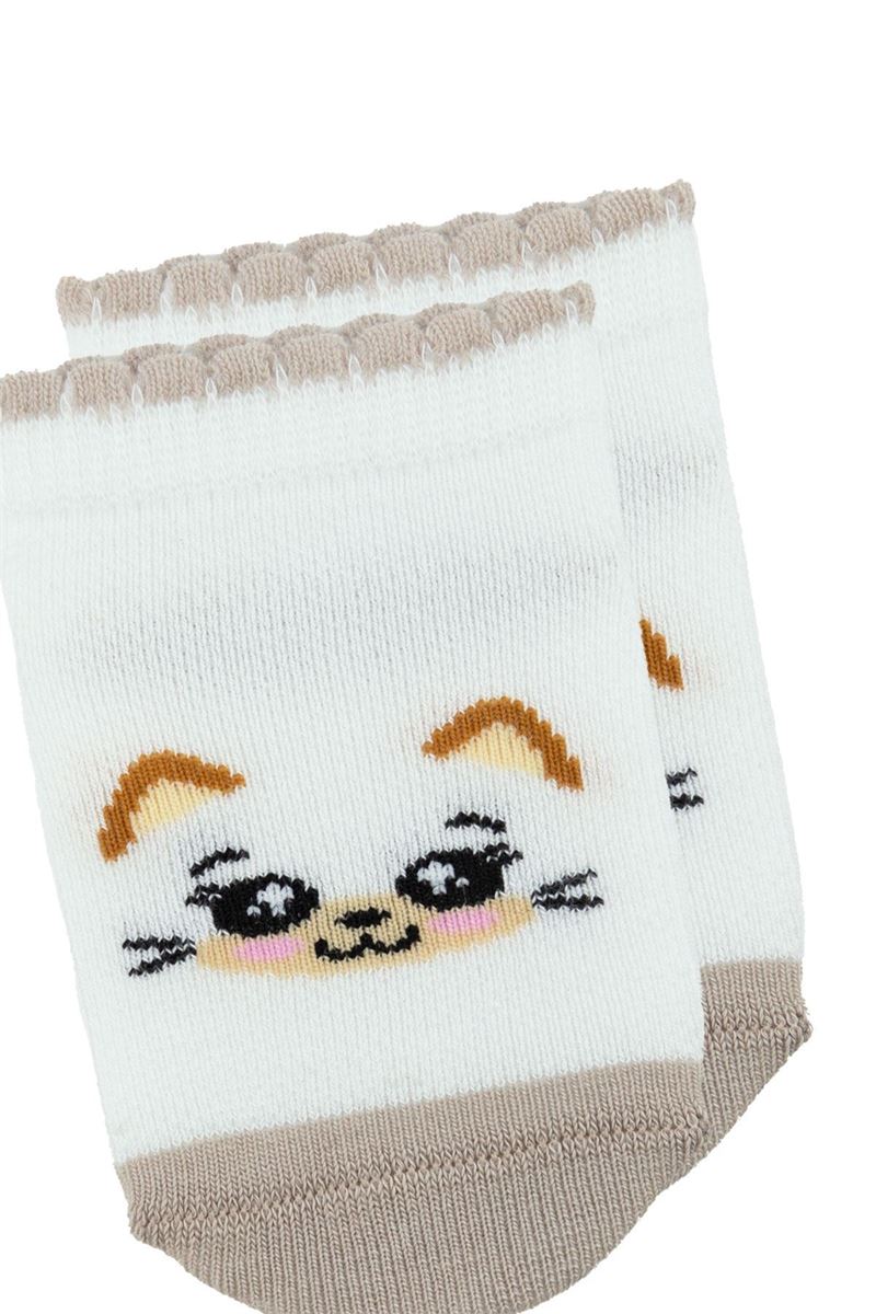 BROSS ANIMAL FACE PATTERN BABY GIRL STEP SOCKS ASORTY