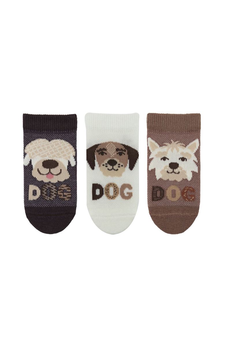 BROSS BABY BOY ANKLE SOCKS DOG PATTERNED ASORTY