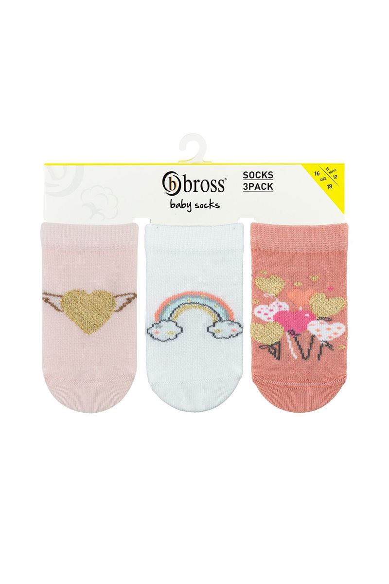 BROSS GIRL ANKLE SOCKS HAPPY WRITTEN ASORTY