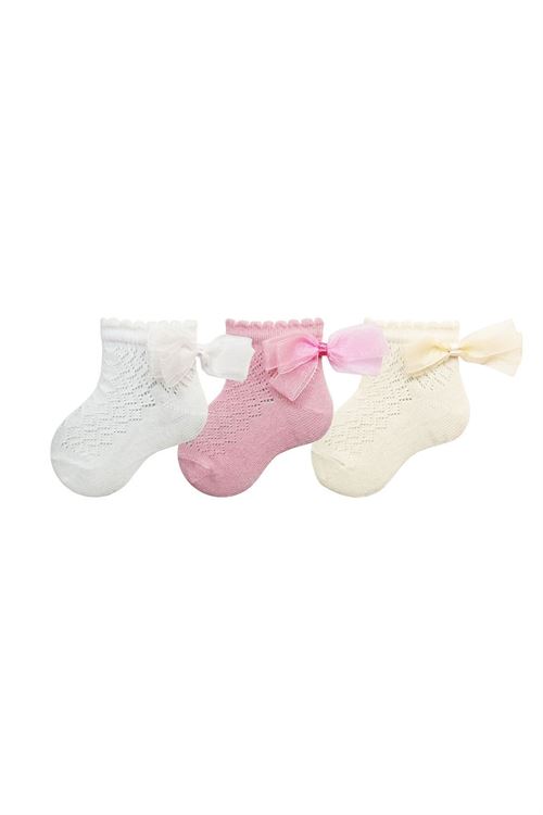 Baby Girl Netting Ribbon Ankle Socks 12