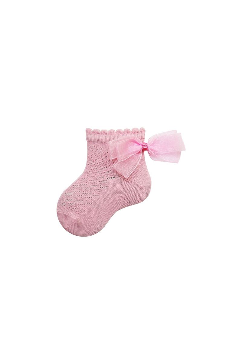 BROSS BABY GIRL NETTING RIBBON ANKLE SOCKS ASORTY