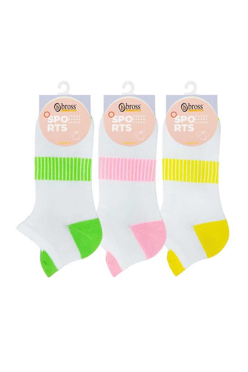 BROSS WOMAN ANKLE SOCKS SPORT NEON ASORTY