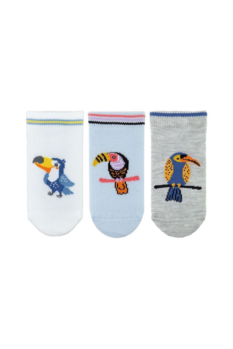 BROSS BABY BOY ANKLE SOCKS PARROT PATTERNED ASORTY