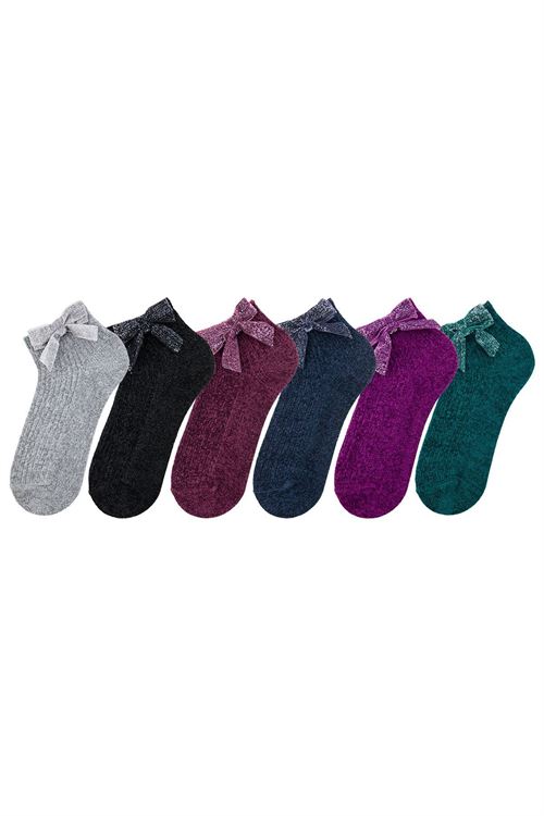 Women Velvet Ankle Socks With Glitter Accessories 12