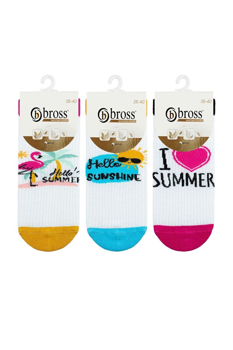 BROSS WOMEN ANKLE SOCKS SUMMER PATTERNED ASORTY