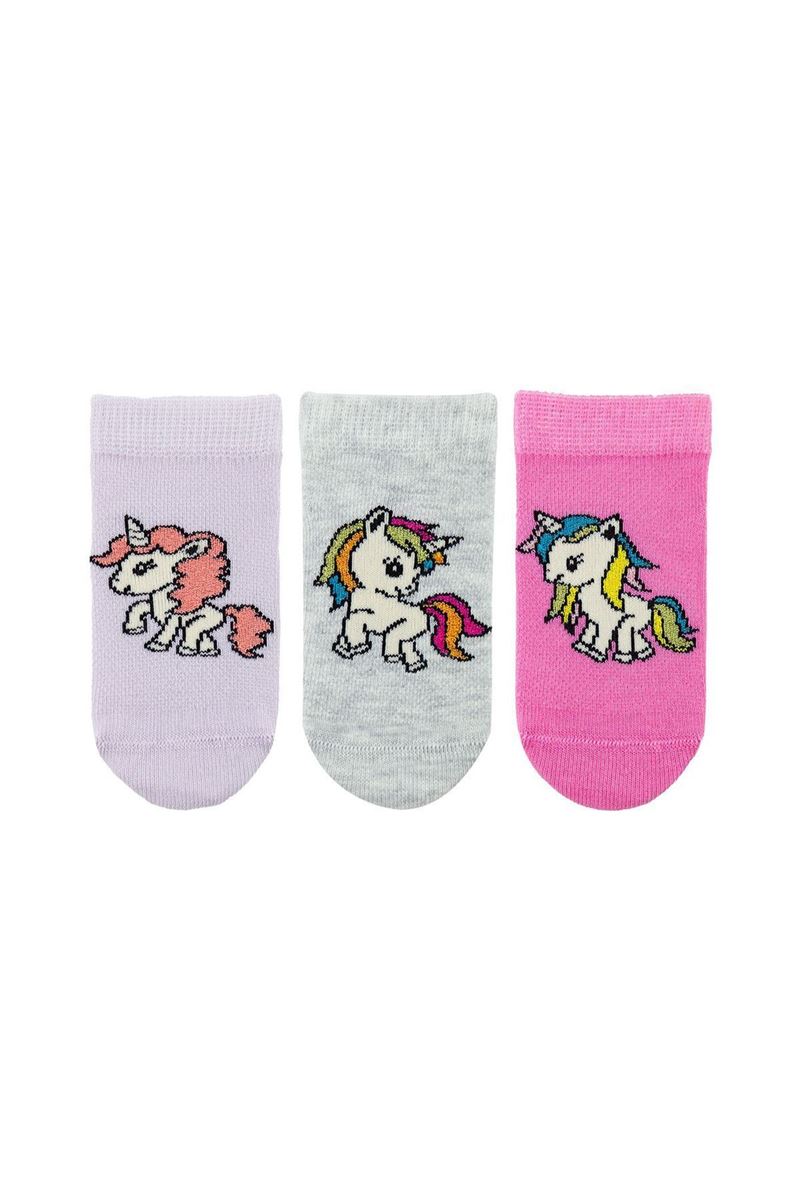 BROSS GIRL ANKLE SOCKS UNICORN PATTERNED ASORTY