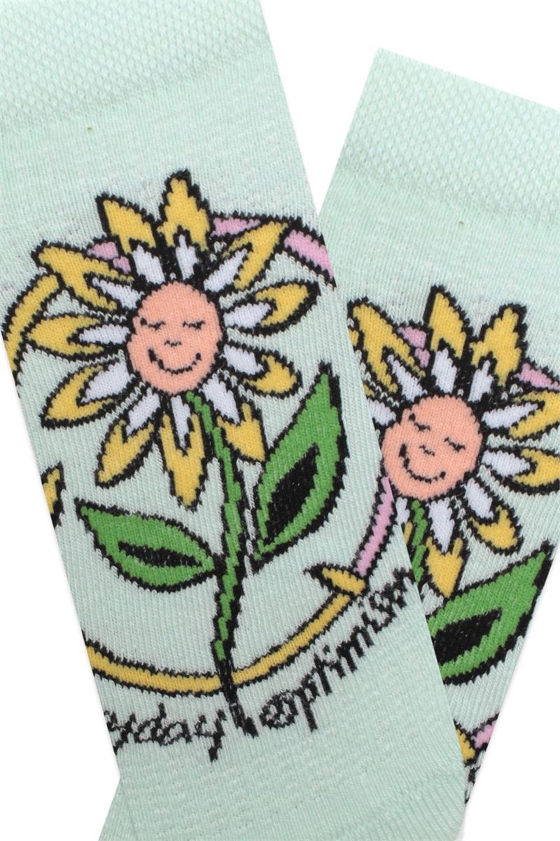 BROSS FLOWER AND SUN PATTERNED GIRLS BOOTIES SOCKS ASORTY