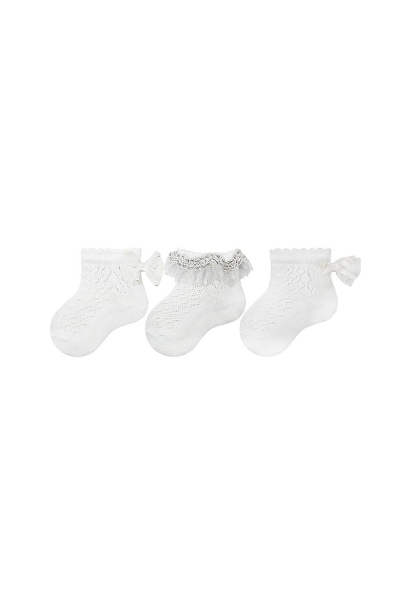 BROSS BABY GIRLS NET BOOTIES WITH DIFFERENT ACCESSORIES WHITE