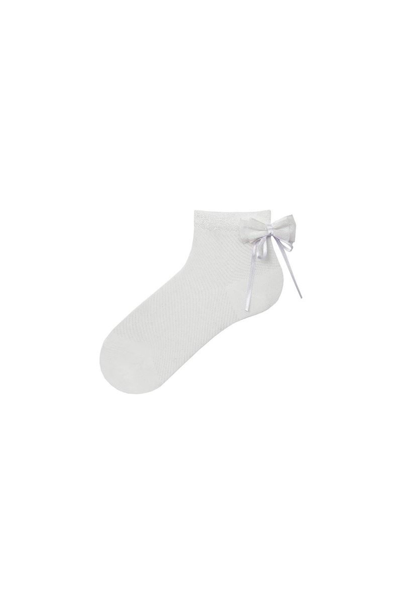 BROSS GIRLS BOOTIES WITH BOWTIE ACCESSORY WHITE