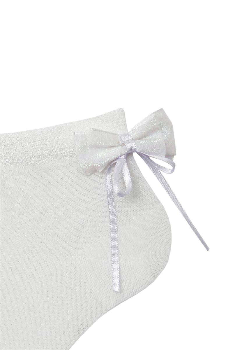 BROSS GIRLS BOOTIES WITH BOWTIE ACCESSORY WHITE