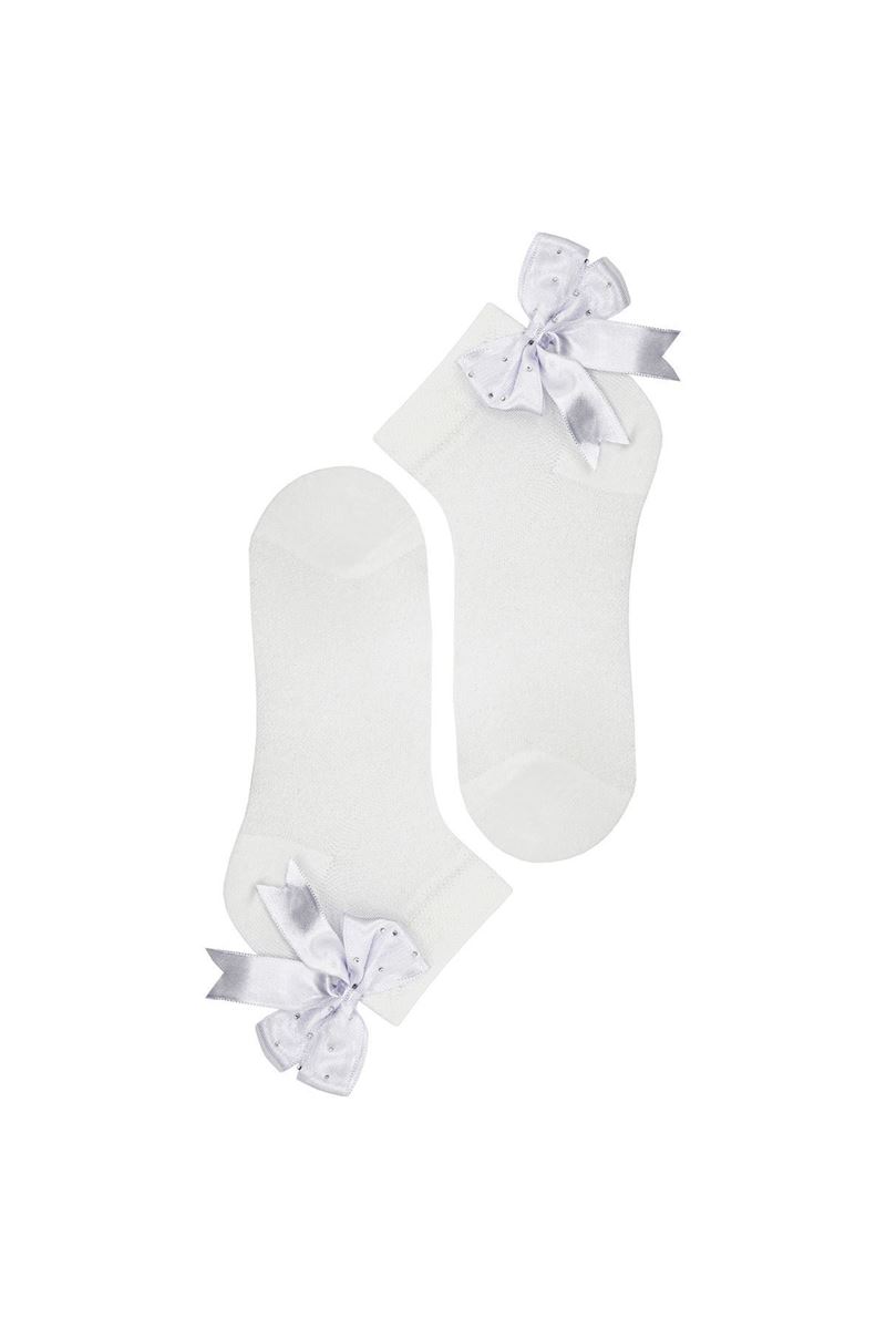 BROSS GIRLS BOOTIES WITH BOWTIE WHITE