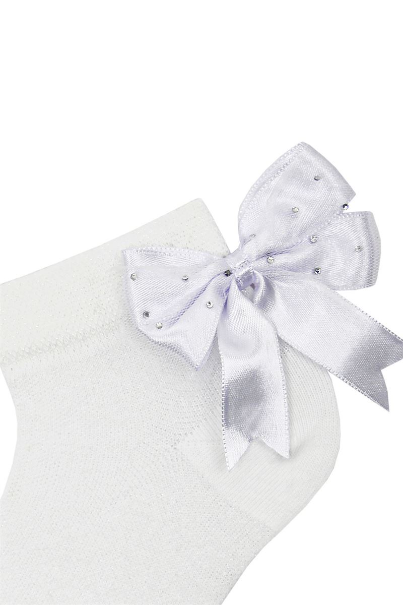 BROSS GIRLS BOOTIES WITH BOWTIE WHITE