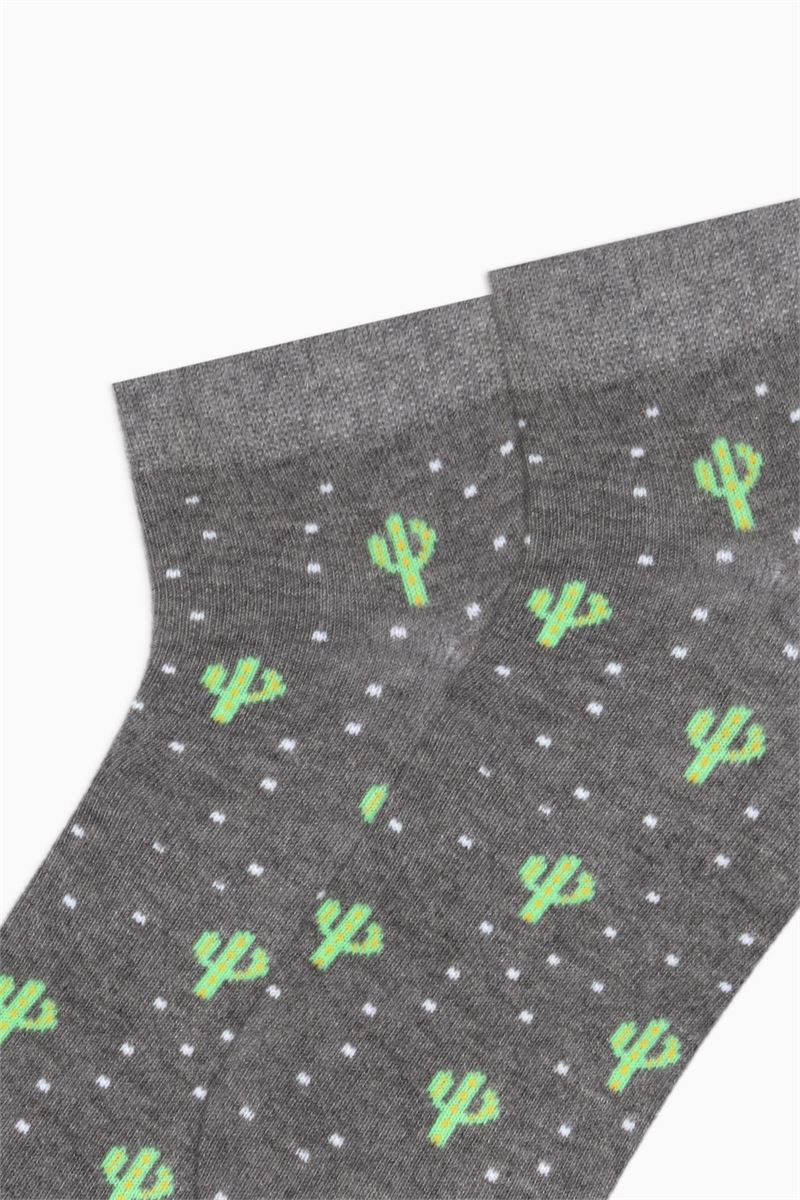 BROSS CACTUS PATTERNED MEN BOOTIES SOCKS ASORTY