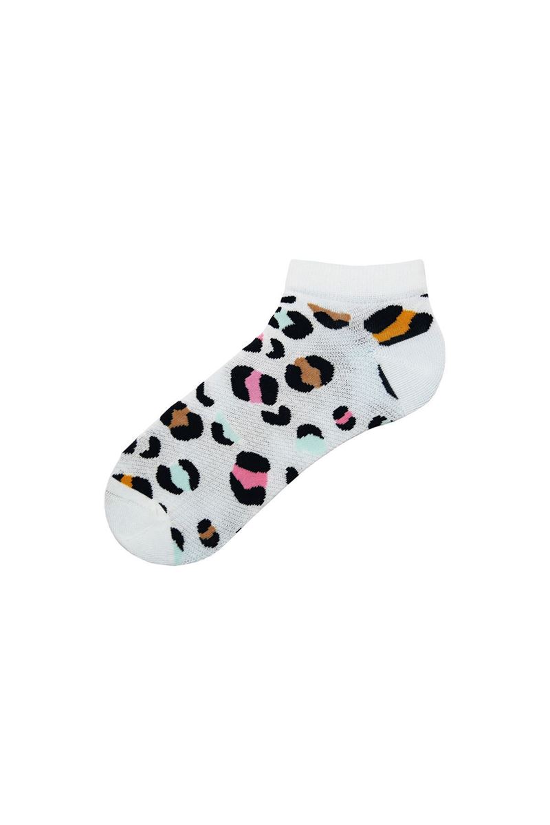 BROSS COLORFUL LEOPARD PATTERNED WOMENS BOOTIES SOCKS ASORTY