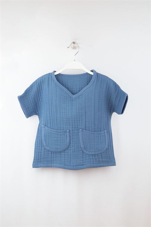 Baby 100% Cotton Muslin V Neck T-shirt 3