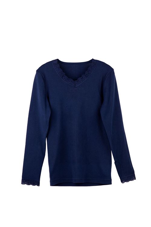 Girls %100 Cotton Lace-Collar Long Sleeve T-Shirt 6