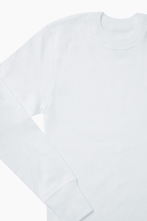 BROSS BOYS %100 COTTON LONG-SLEEVE T-SHIRT WHITE